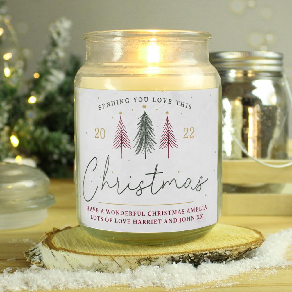 Personalised Christmas Sending Love Large Scented Jar Candle Extra Image 3